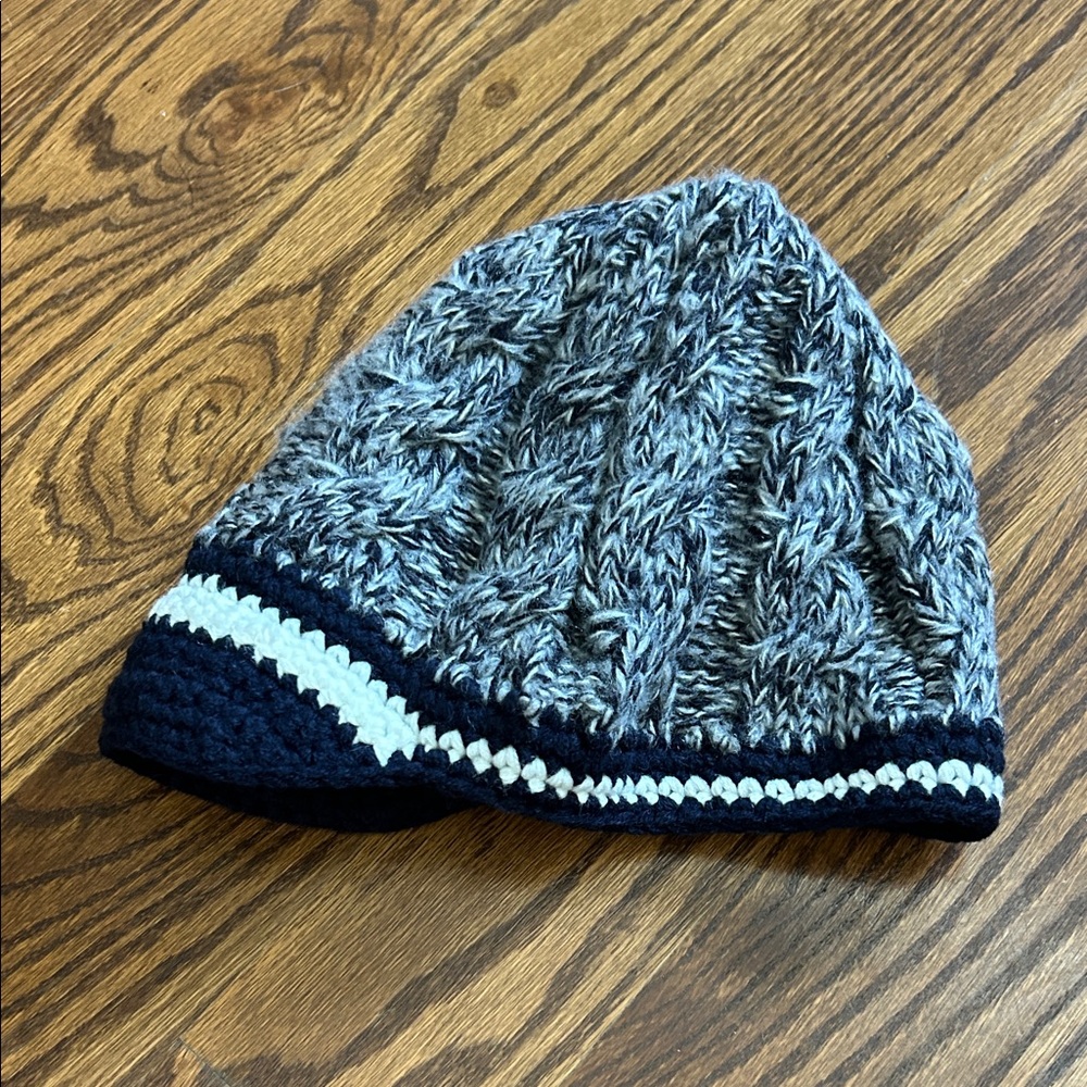 Sakkas knit newsboy beanie- Navy & Heathered Blue